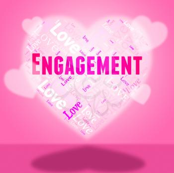 Engagement Heart Indicating In Love And Valentine
