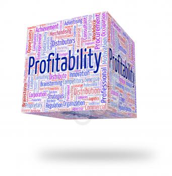 Profitability Word Representing Profits Profited And Yield