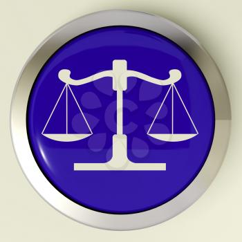 Scales Of Justice Button Meaning Law Trial