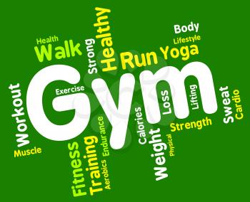 Wordcloud Fitness Representing Working Out And Gymnasium 