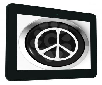 Peace Sign Tablet Showing Love Not War