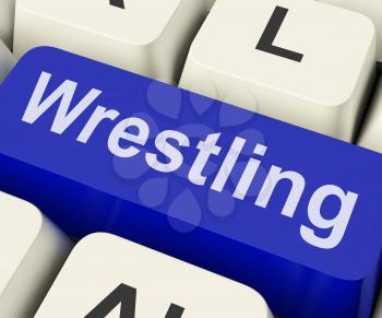 Wrestling Key Showing Wrestler Fighting Or Grappling Online