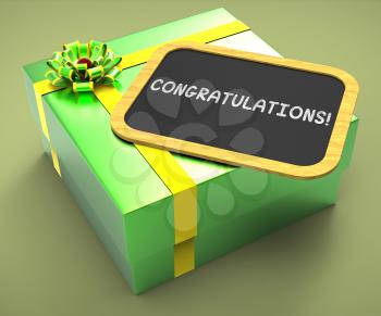 Congratulations Present Card Showing Accomplishments And Achievements
