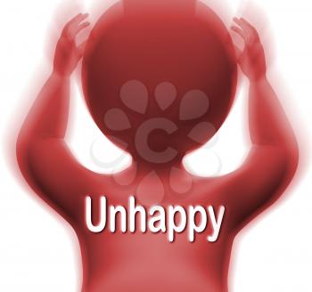 Unhappy Man Showing Sad Depressed Or Upset