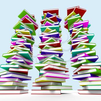 Three Stacks Of Books Represents Learning And Education