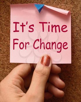 Its Time For Change Note Means Revise Reset Or Transform