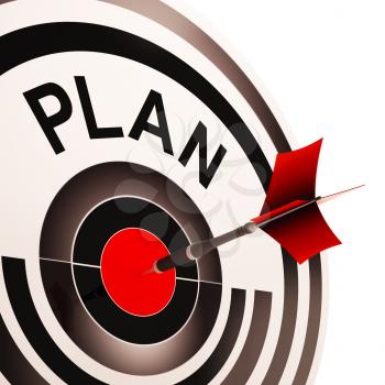 Plan Target Showing Business Planning, Missions And Goals
