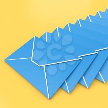 Envelopes Showing E-mail Symbol Contacting Sending Inbox