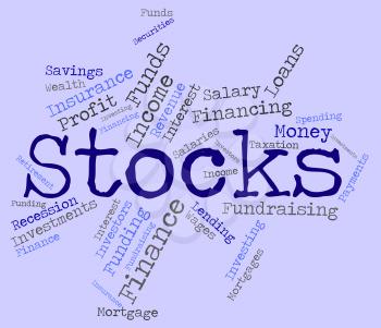 Stocks Word Representing Return On Investment And Buy In 