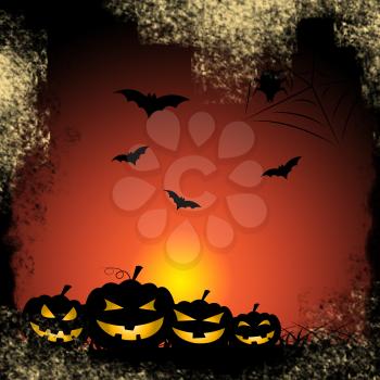 Halloween Bats Indicating Trick Or Treat And Spooky Celebration