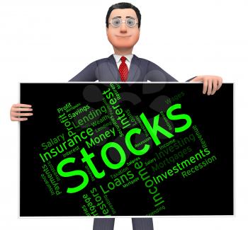 Stocks Word Indicating Return On Investment And Buy In 