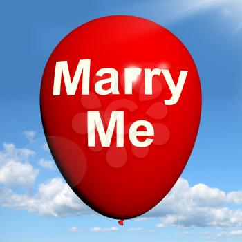 Marry Me Balloon Representing Lovers Proposed Engagement