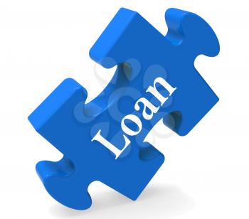 Loan Puzzle Showing Bank Lending Mortgage Or Loaning