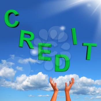 Catching Credit Letters As Symbol For Financial Loans
