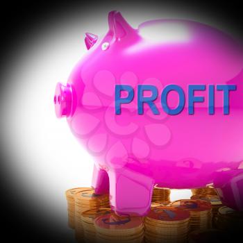 Profit Piggy Bank Coins Meaning Revenue Return And Surplus
