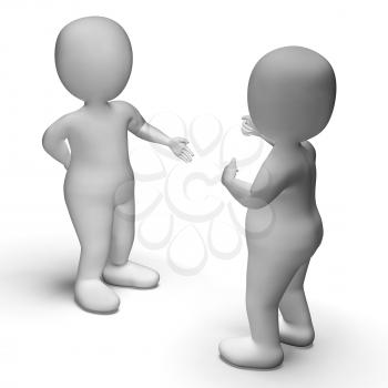 Discussion Between Two 3d Characters Showing Communication 