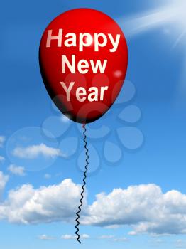 Happy New Year Balloon Showing Parties and Celebration