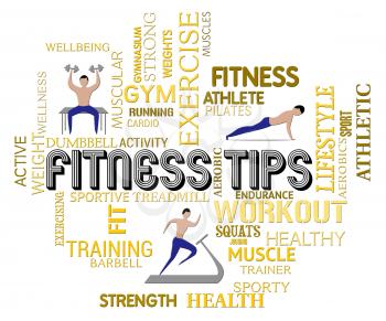 Fitness Tips Words And Symbols Indicates Exercising And Workout Tricks