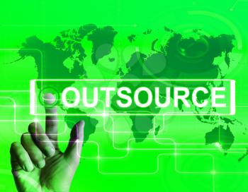 Outsource Map Displaying International Subcontracting or Outsourcing