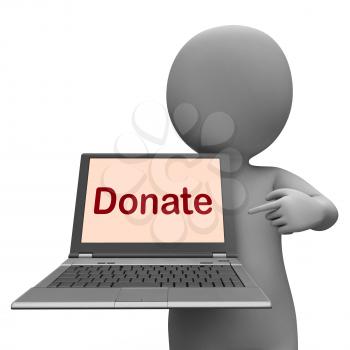 Donate Laptop Showing Contribute Donations And Fundraising