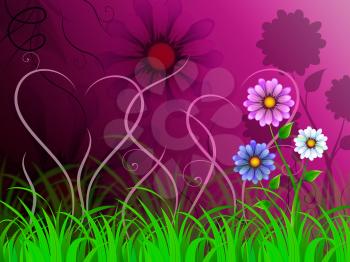 Flowers Background Showing Blooming Growing And Nature
