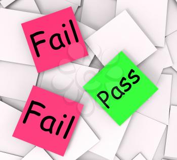 Pass Fail Post-It Notes Meaning Certified Or Unsatisfactory