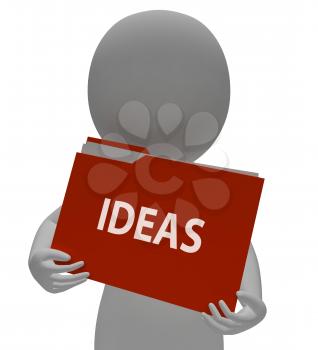Ideas Folder Representing Creative Contemplations 3d Rendering