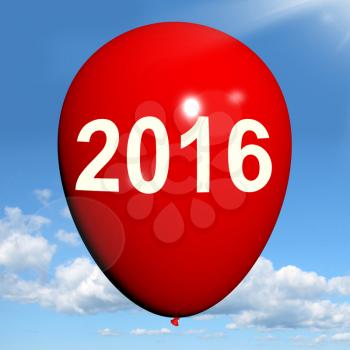 Two Thousand Sixteen on Balloon Showing Year 2016