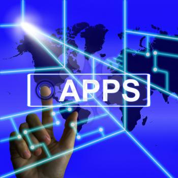 Apps Screen Representing International and Worldwide Applications