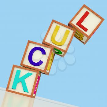 Luck Blocks Showing Chance Gambling And Risks