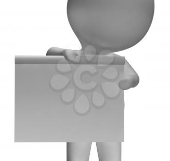 Blank White Board With Copyspace Includes 3d Character
