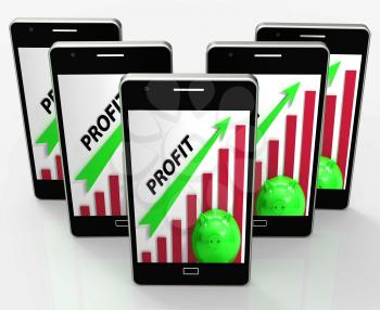 Profit Graph Phone Showing Sales Revenue And Return