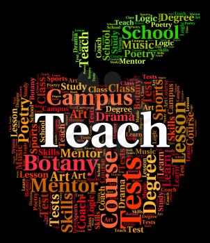 Teach Word Representing Give Lessons And Learn