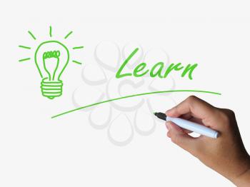 Learn and Lightbulb Meaning Training and Learning Skills or Knowledge