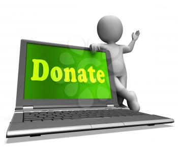 Donate Laptop Showing Charity Donations And Fundraising