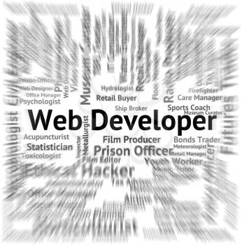 Web Developer Showing Employee Jobs And Words
