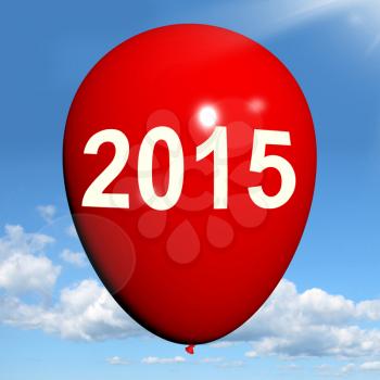 Two Thousand Fifteen on Balloon Showing Year 2015