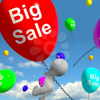 Sale Balloons Shows Promotion And Reductions Online