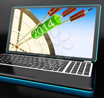 2014 Arrows On Laptop Showing Festivities And Celebrations
