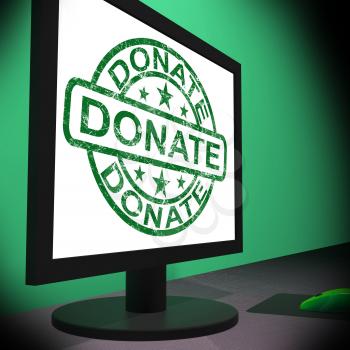 Donate Computer Showing Charitable Donating And Fundraising
