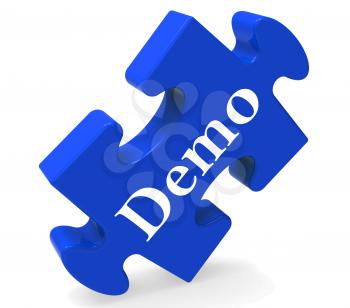 Demo Puzzle Showing Product Demonstration Trial Or Version