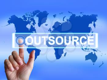 Outsource Map Meaning International Subcontracting or Outsourcing