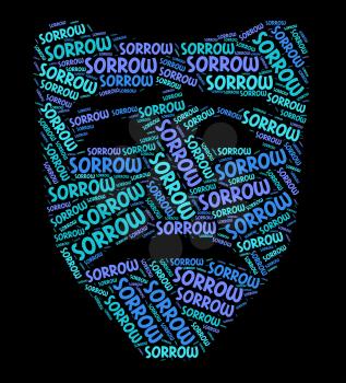 Sorrow Word Showing Broken Hearted And Wordclouds