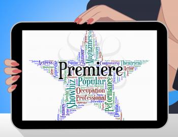 Premiere Star Indicating Opening Nights And Debut