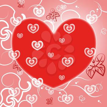 Background Hearts Representing Valentine Day And Romance
