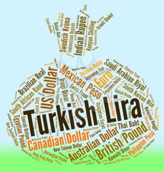 Turkish Lira Indicating Turkey Liras And Forex 