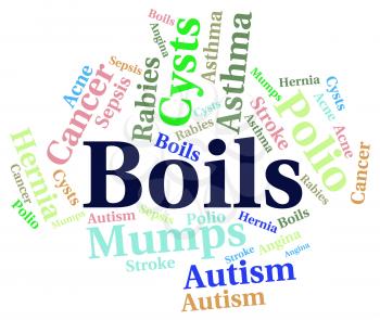 Boils Word Showing Poor Health And Disease