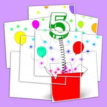 Number Five Surprise Box Displaying Surprise Party Or Festivity