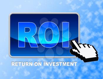 Roi Button Indicating Rate Of Return And investment