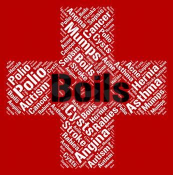 Boils Word Representing Ill Health And Diseased